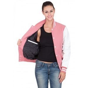 Pink Stewart & Strauss Varsity Letterman Jacket